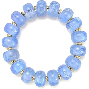 SHERLOVE Chunky Statement Resin Beaded Bracelets for Women Elastic-Stretch | Big Large Lightweight Cute Beaded Bead Bracelets