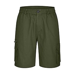Generic Mens Cargo Shorts Elastic Waist Bermuda