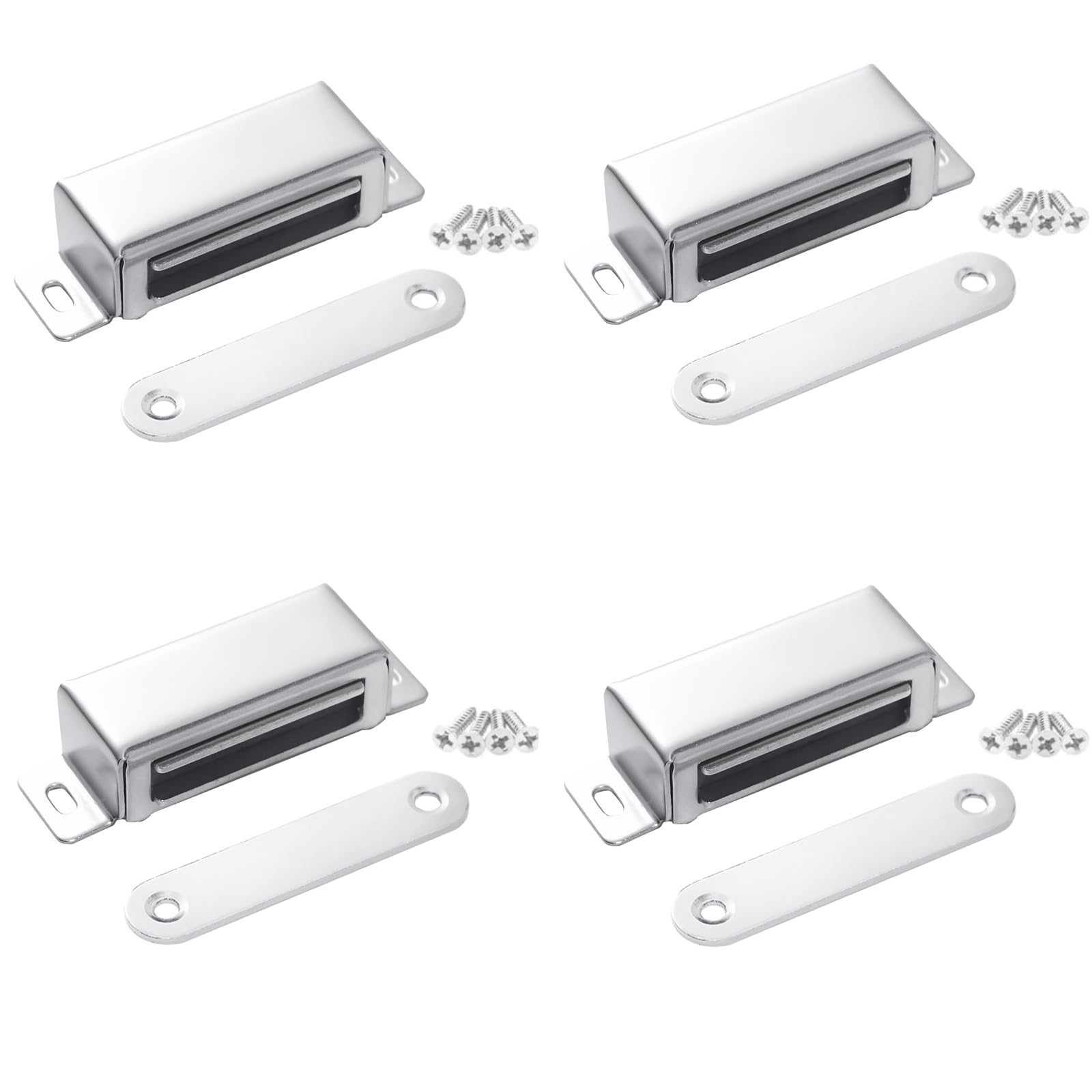 Anhoer 4 x Magnetic Door Catch 32KG Cupboard Door Magnets Magnetic Catch Stainless Steel Cabinet Door Magnetic Catches for Cabinet Drawer Kitchen Cupboard Wardrobe Closet Closure
