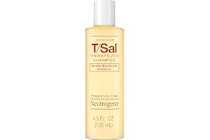 Neutrogena T/Sal Therapeutic Dandruff Shampoo, Scalp Build-Up Control, 3% Salicylic Acid, Scalp Psoriasis Treatment, Seborrheic Dermatitis Shampoo, Clears & Controls Flakes, Fragrance Free, 4.5 fl oz