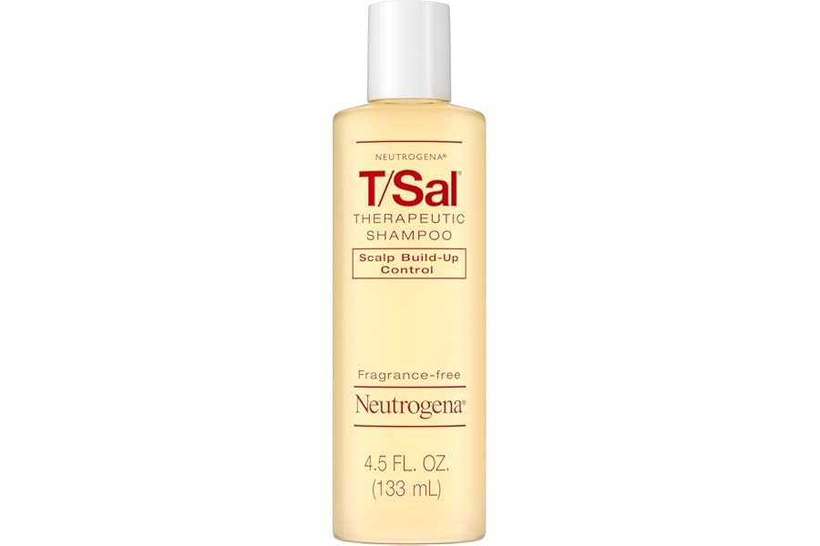 Neutrogena T/Sal Therapeutic Dandruff Shampoo, Scalp Build-Up Control, 3% Salicylic Acid, Scalp Psoriasis Treatment, Seborrheic Dermatitis Shampoo, Clears & Controls Flakes, Fragrance Free, 4.5 fl oz