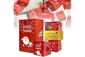 WEGODAL Surprise Gift Box Explosion for Money, New Christmas Surprise Gift Box Unique Folding Bouncing Red Envelope Gift Boxs, Christmas Money Boxs for Birthday Anniversary (10Pcs Red)