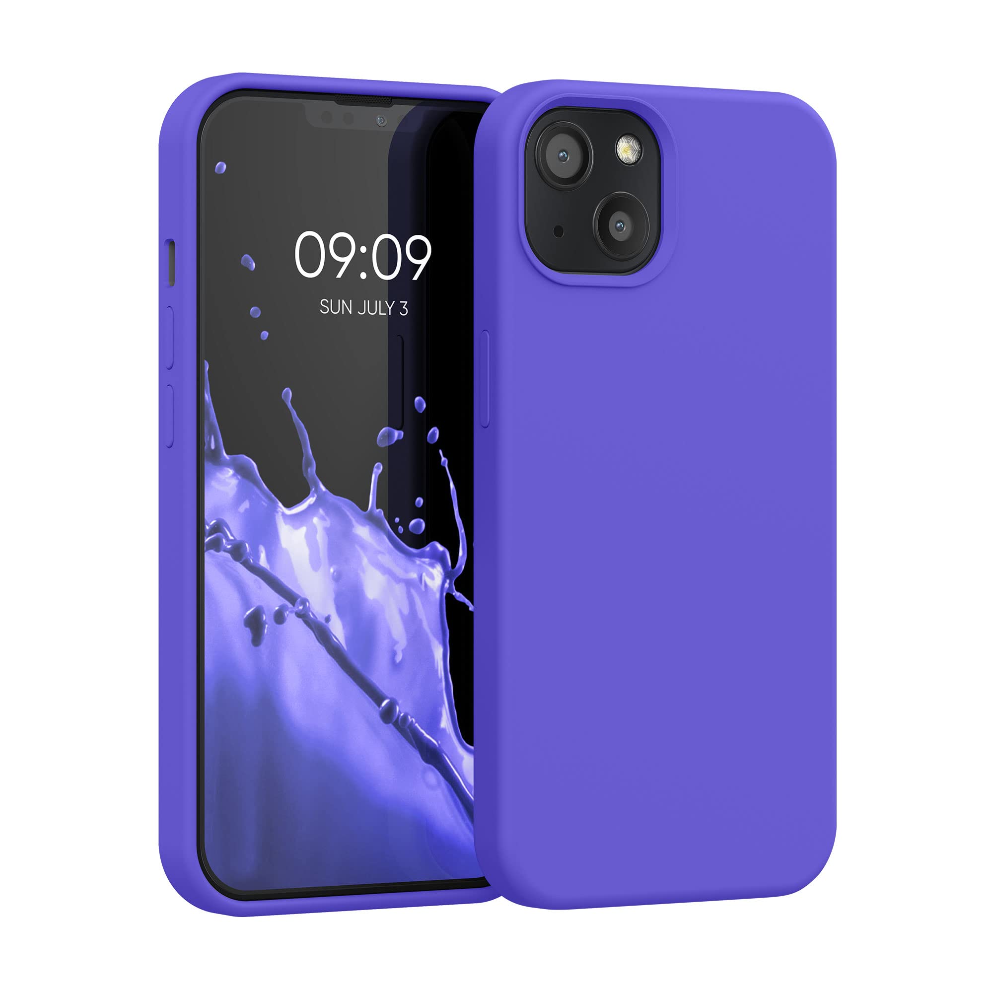 kwmobile Case Compatible with Apple iPhone 13 Case - TPU Silicone Phone Cover with Soft Finish - Blue Violet
