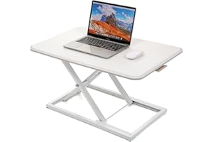 biueus Height Adjustable Standing Desk Converter, Stand Up Desk Converter for Home Office, Gas Spring Computer Workstation for Monitor Or Laptop (White-30Inch)