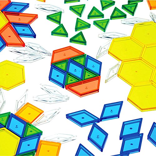 Constructive Playthings EDX-147 Cp Toys Translucent Pattern Blocks / 147 Piece Set