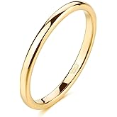 TRUMIUM 2mm 4mm 6mm 8mm Tungsten Wedding Band Ring for Men Women Silver/Rose Gold Plated/Rainbow/Gold Plated Domed High Polish Engagement Promise Rings Comfort Fit 4-15