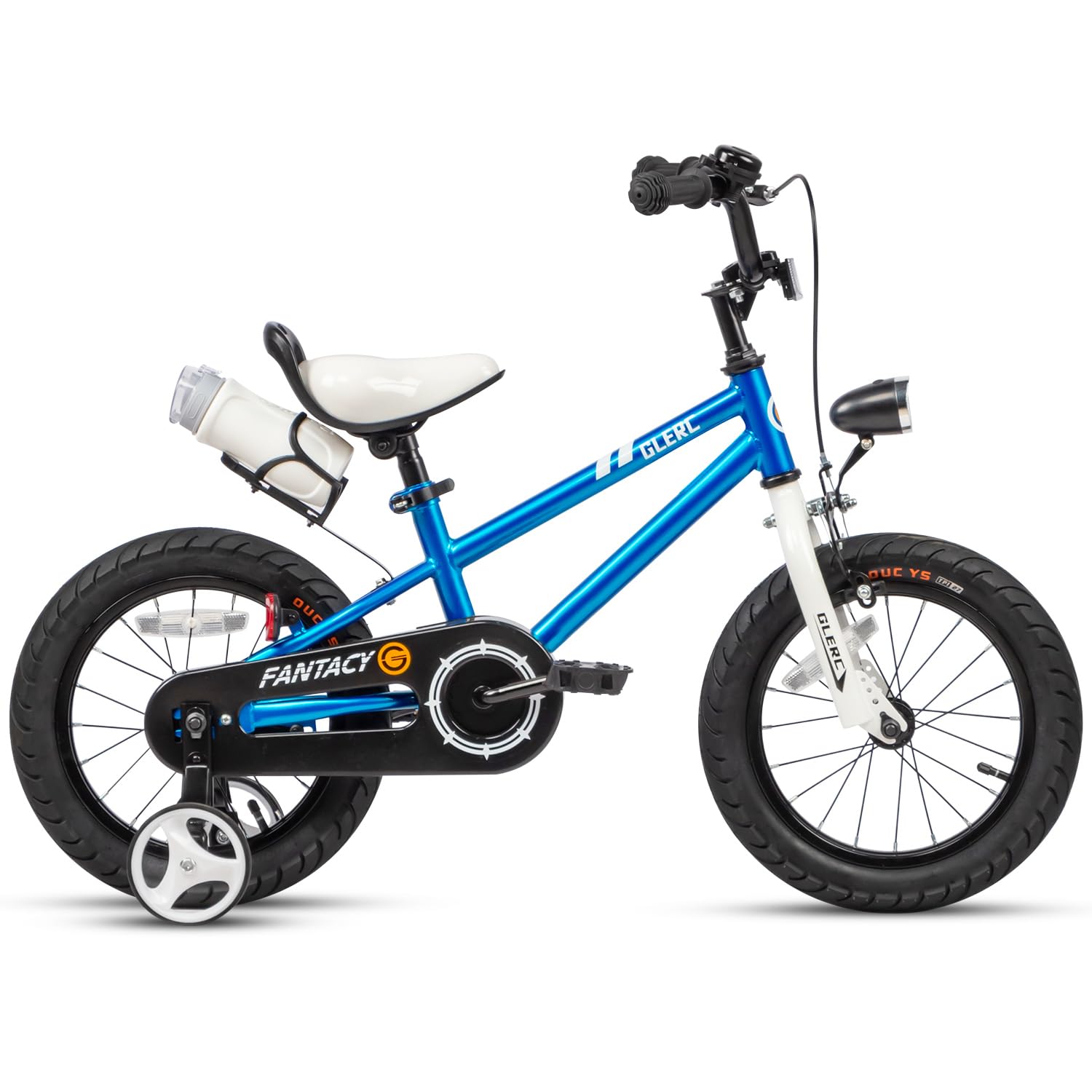 Glerc Fantacy 12 14 16 18 20 Inch Kids Bike for 2-14 Years Old Boys Girls with Water Bottle Holder & Headlight & Training Wheels, Multiple Colors