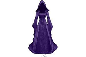 SHOPESSA Women's Gothic Dress with Hood Medieval Costume Corset Renaissance Dress Victorian Dress