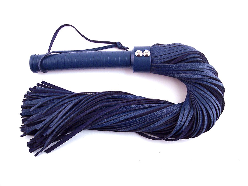 Rouge Garments Leather Handle Flogger, Blue