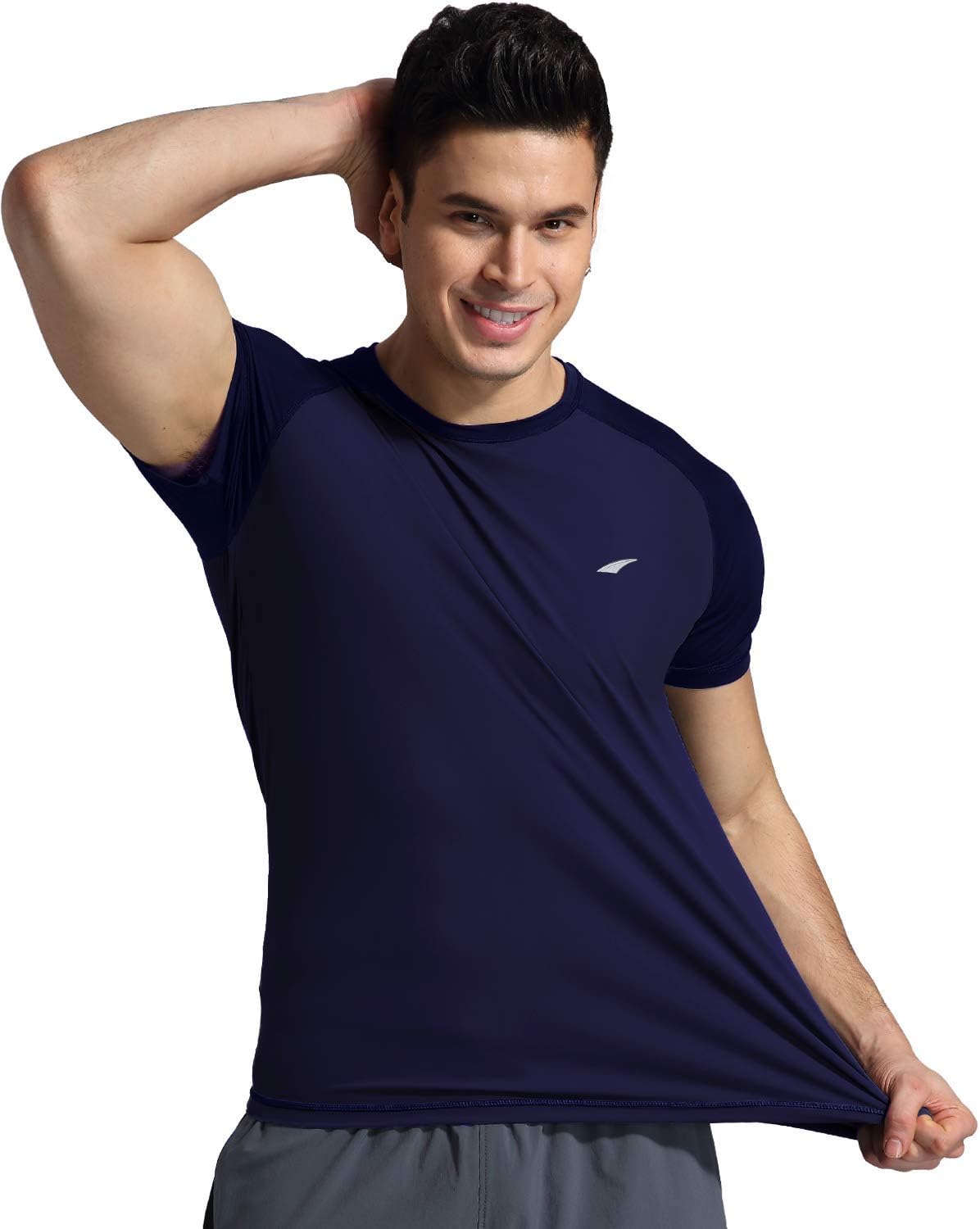 VAYAGER Men's Short Sleeve UPF 50+ Quick Dry Swim Shirt Rashguard Crew Shirt: Sports & Outdoors