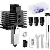 ENOMAKER P1 Hardened Steel Hotend Kit for Bamboo Lab P1P,P1S 3D Printer, Heating Block Replacement,High Speed,High Temperature Extruder Hot End, with 0.2,0.4,0.6,0.8mm Nozzle,Thermistor,Ceramic Heater