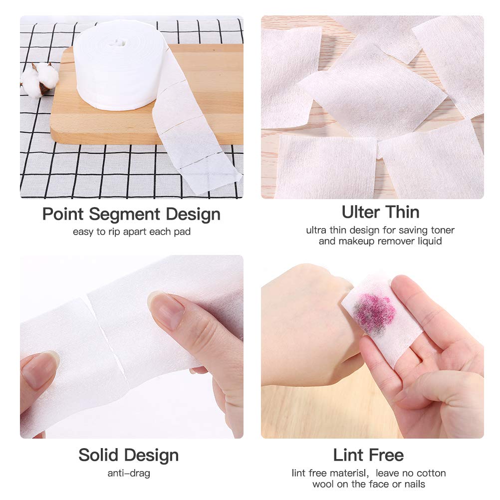 Lint Free Cosmetic Cotton Pad - Face Eye Nail Makeup Remover Cotton - Pack of 600 Pads