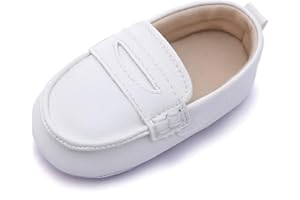 LONSOEN Baby Toddler Boys Girls Loafers Newborn Leather Moccasins Infant First Walking Dress Shoes