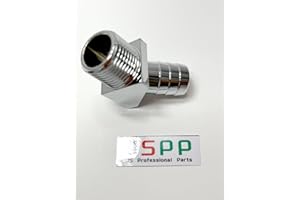 JS Professional Parts JSPP 45 Degree Heater Hose Intake Manifold Fitting For 1/2"" NPT to For 5/8"" Barb Chrome, JSPPADAPTER59