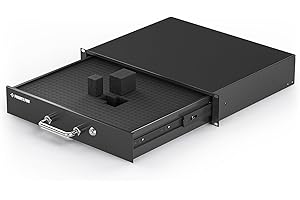 Phenyx Pro 2U Locking Rack Drawer, Metal Rack Mount Drawer w/Pre-Cut Foam, Sliding and Lockable Server Cabinet Case for 19 Inch AV/Network/DJ Equipment or Cabinet Enclosure (PRDWR-2U)