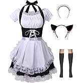 Colorful House Women's Anime Cosplay French Apron Maid Fancy Dress Costume