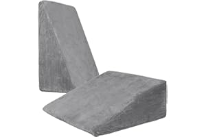 DIBAKO Wedge Pillow with Memory Foam Top for Sleeping, 10" Elevated Support Triangle Pillow for Reading and Rest, Bed Wedge Pillow for Legs and Back Support with Washable Cover