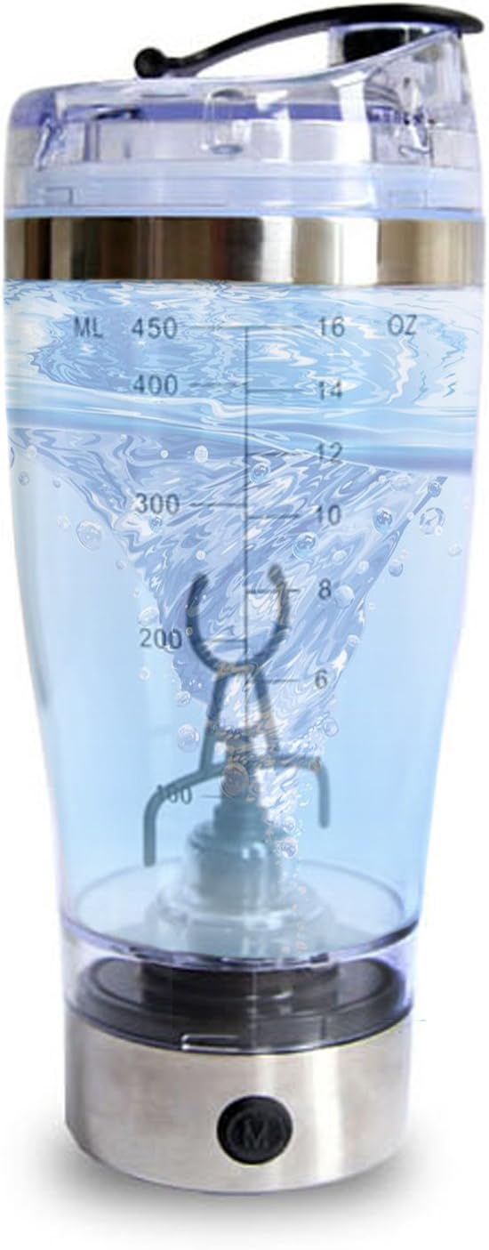 LGXANTT USB Rechargeable Vortex Mixer, Protein Shaker Bottle, High-torque Mixer Cup, Detachable Mixer Bottle, 100% Leak-proof Guarantee, BPA-free, 16oz/450ml