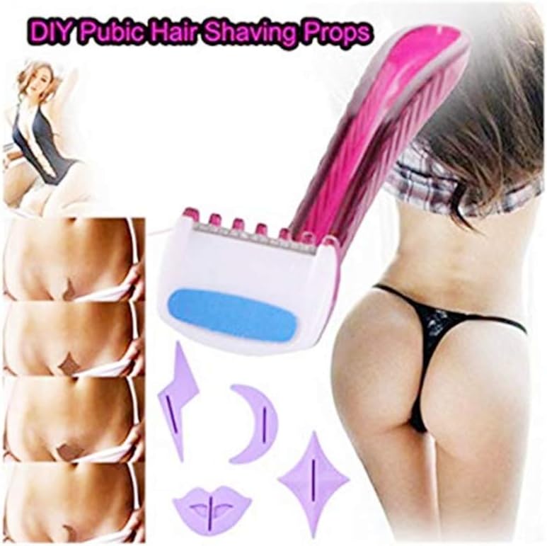SUGEER Women's Razor Portable Special Styling Tools Bikini Trimmer Shaver for Women, Pubic Hair Razor and Bikini Shaving Stencil Special DIY Privates Shaper Secret Intimate Tools