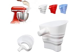 ZEELONA 2 Pcs Flour Funnel for Kitchen Aid Mixer, 2026 Upgrade Food-Grade Silicone Funnel Stand Mixer Attachment for Kitchen 