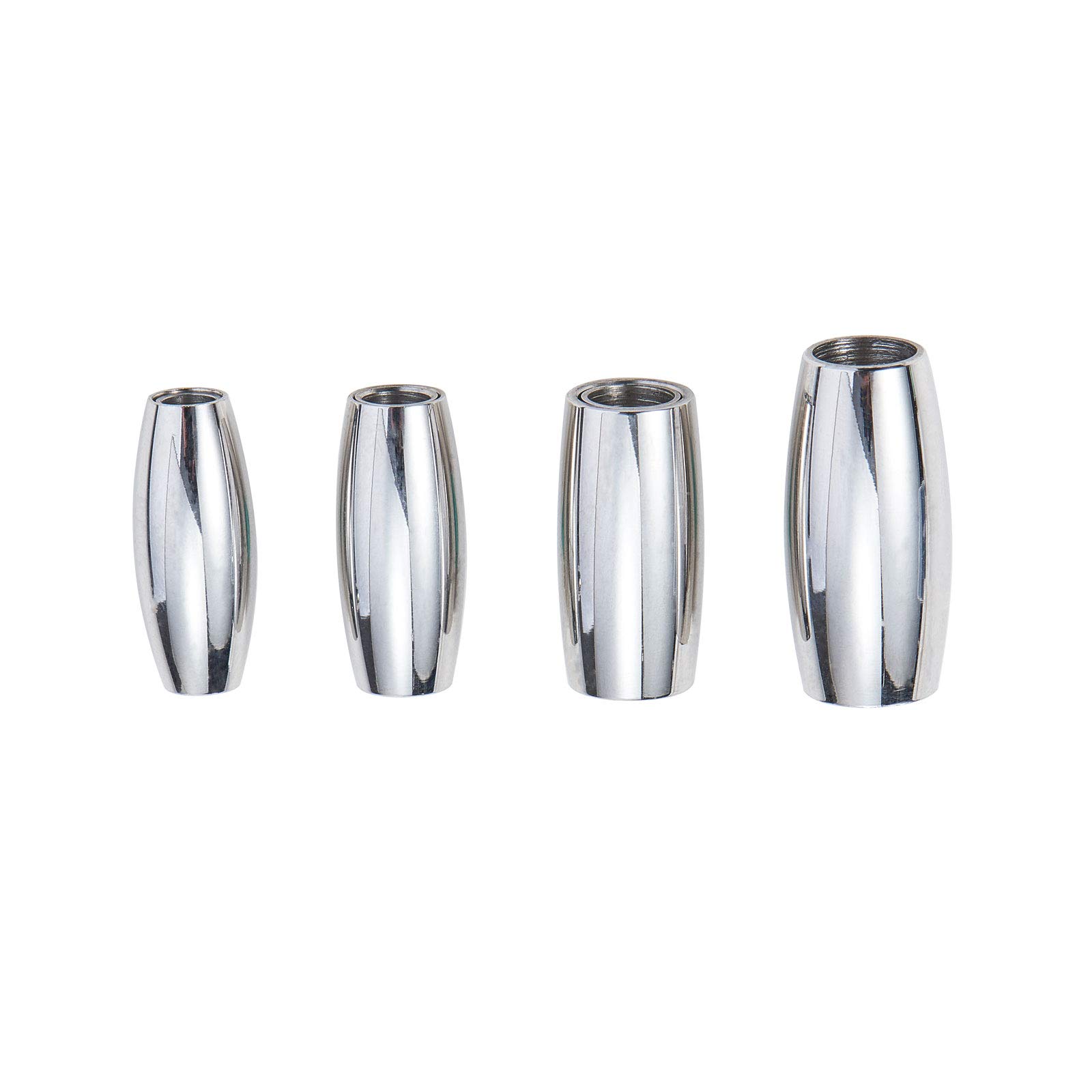 Airssory 8 Sets 3/4/5/6mm Hole Stainless Steel Oval Shape Smooth Magnetic Clasps Closure Buckle Magnet Converter for Leather Bracelets Making Findings