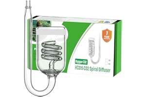 HYGGER CO2 Spiral CO2 Diffuser Glass Atomizer for Aquarium Plants -Ideal for Aquarium CO2 System, Ensure Lush Aquarium Plants Growth