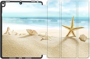 MTAOTAO iPad air 10.5 2019 Case,Lightweight Smart Case Trifold Stand with Auto Sleep/Wake, Soft TPU Back Protective Cover for Apple iPad Pro 10.5 inch Cover with Apple Pencil Holder, Beach Conch