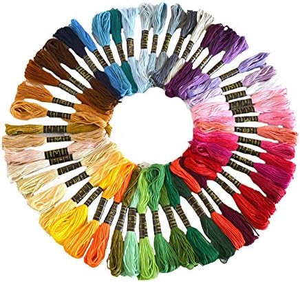 Goldnuo Cross Stitch Floss 50/100/150 Skeins Premium Rainbow Color Embroidery Floss Sewing Threads (50 Skeins)