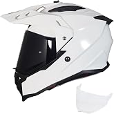 VCOROS Adults Adventure Motorcycle Helmet VS-908 Full Face DOT Approved | For ATV, dirt bike and off-road riding, clear and black visors, ABS shell and EPS, washable liner and quick release buckle