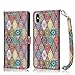 Hocase iPhone Xs Max Case, PU Leather Full Body Protective Wallet Case with Credit Card Holders, Wrist Strap, Magnetic Closure for iPhone Xs Max 2018 with 6.5-inch Display - Mandala Flowers