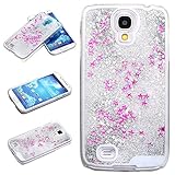 Samsung Galaxy S4 Case-Yerwal Creative Design Transparent Flowing Bling Glitter Quicksand Stars Hard Plastic Transparent Case Cover for Samsung Galaxy S4 SIV I9500(White)