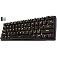 RK ROYAL KLUDGE RK61 Wireless 60% Triple Mode Mechanical Keyboard, 61 Keys Bluetooth Mechanical Keyboard, Compact Gaming Keyboard with Programmable Software (Hot-Swappable Red Switch, Black)