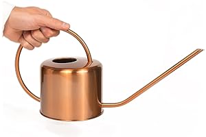 Homarden 60 oz Water Can Metal - Stainless Steel Watering Can with Long Spout for Outdoor and Indoor Plants - Small Watering Jug for Houseplants, Mini Plant Waterer - 5" x 15" x 8" - Copper