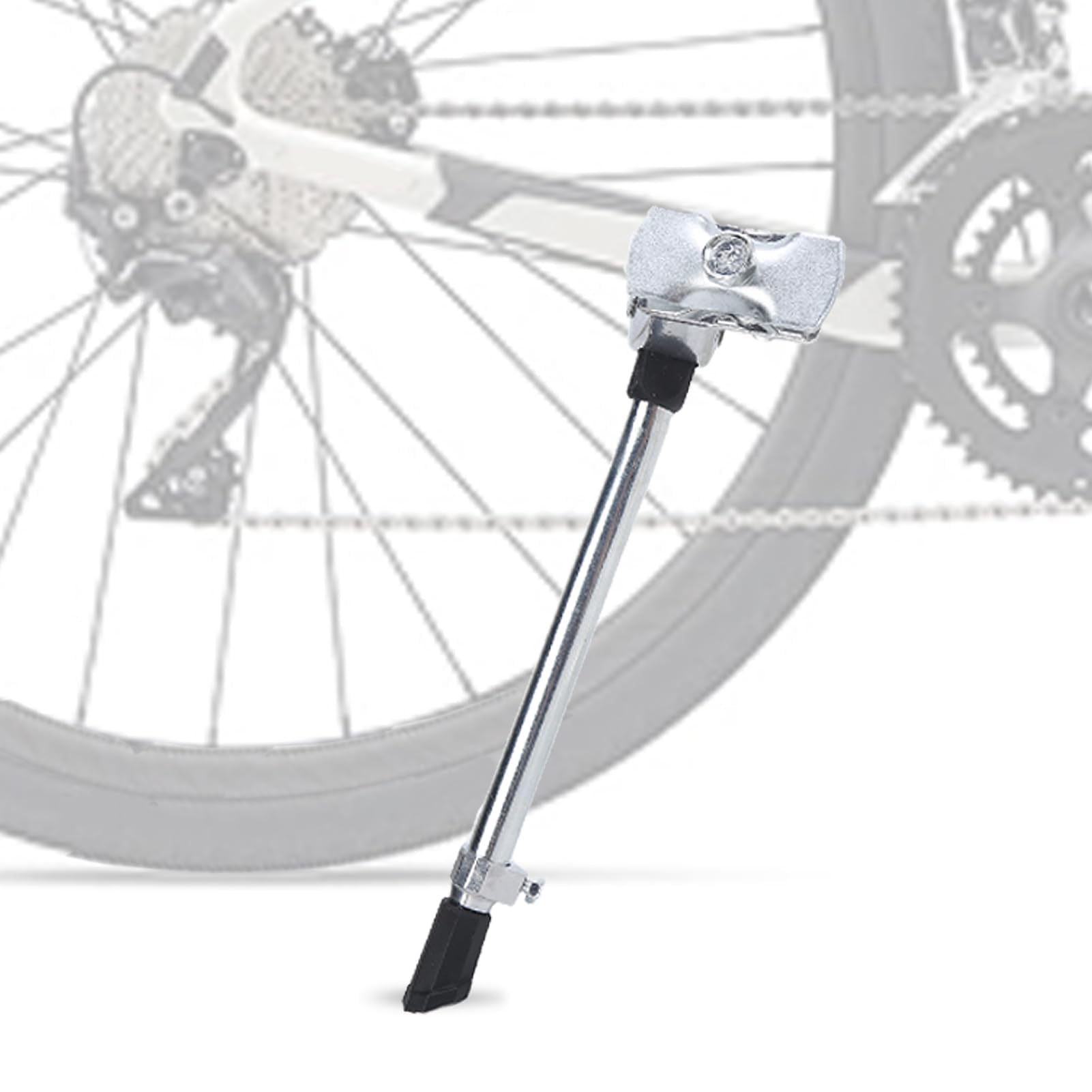 Agatige Adjustable Rear Mount Bicycle Kickstand, Center Mount Bike Stand with Non Slip Foot Aluminium Alloy Bicycle Kickstand Bike Rear Side Stand Fit for 24‑27 Inch Road Mountain Bikes (Silver)