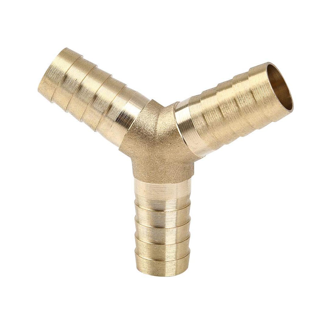 Unifizz 19mm Brass Hose Barb Fitting Y Shape 3 Way Connector Barbed Splitter Fitting Splicer for Water Fuel Air
