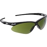 MCR Safety MP1130 (Mp1) Glasses, Green Filter 3.0 Lens, 1-Pair | Black nylon frame, Bayonet temples, Nylon temples, Half-frame design, Soft nose pads, Eyewear cord included