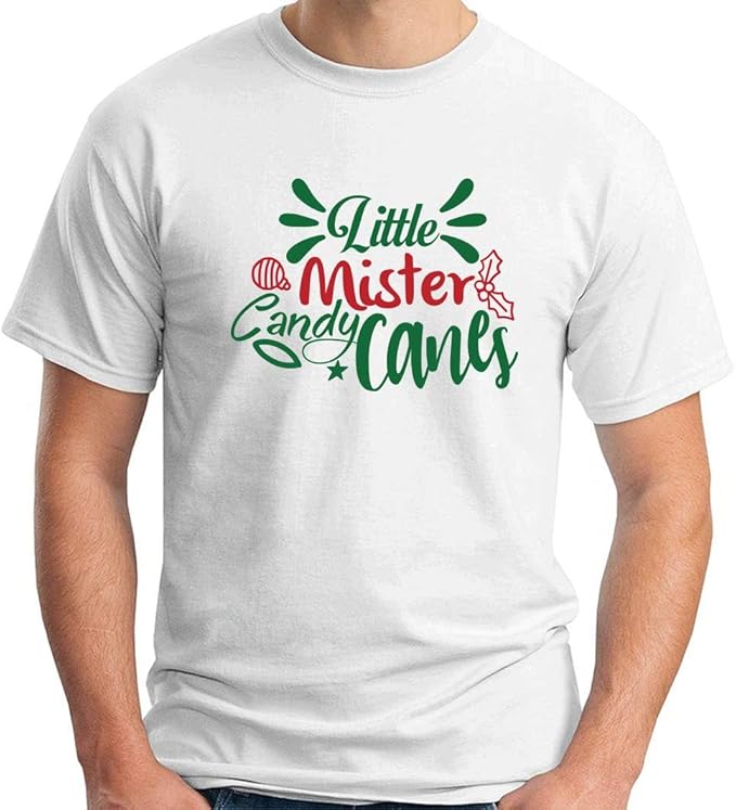 Men's TShirt White EPS0464 Little Mister Candy Canes White L Amazon.co.uk Clothing