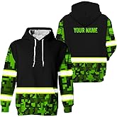Matedecor High Visibility Shirt for Men Safety Shirts US Flag Color Custom Name Workwear for Runners, Worker, Patriotic