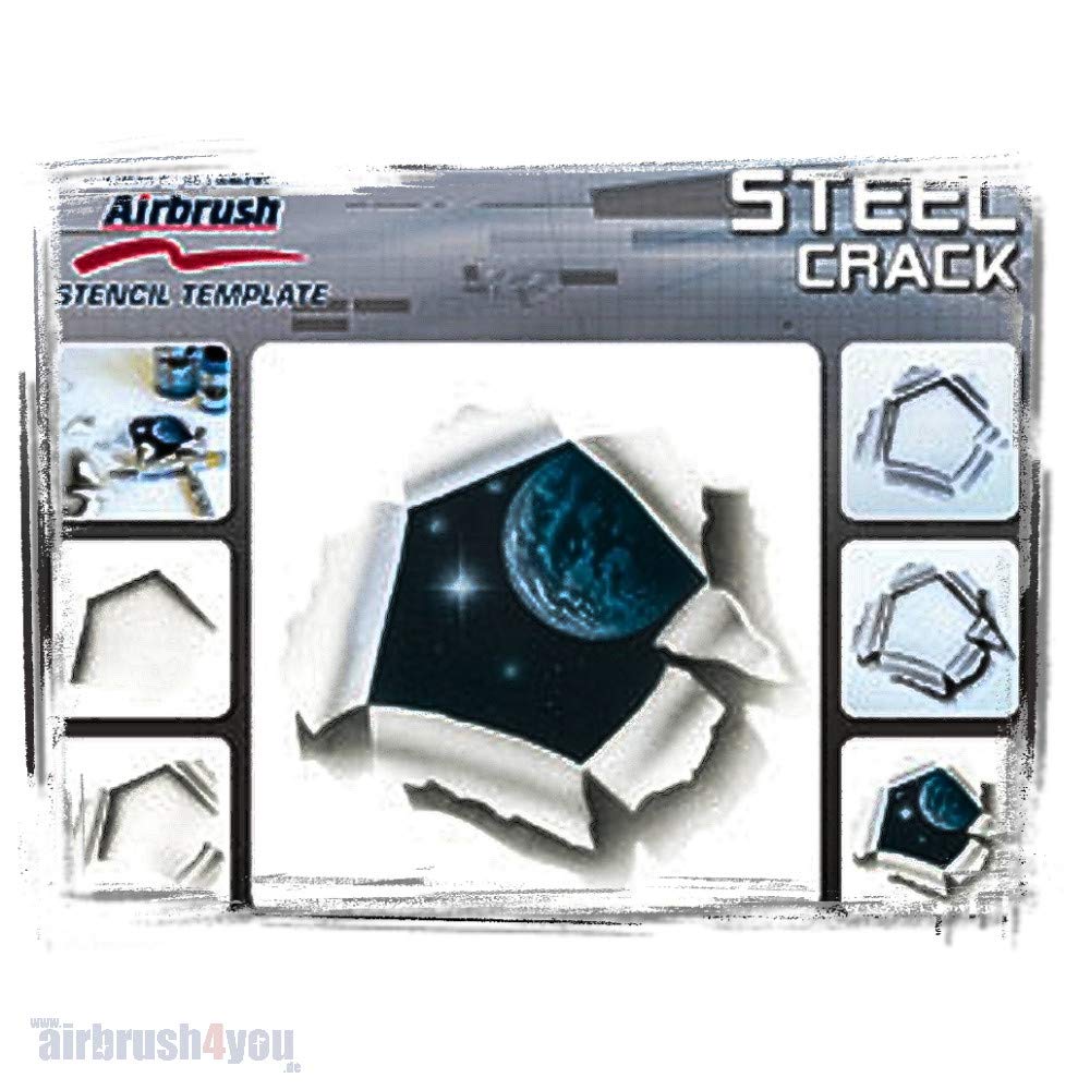Stencil A4 airbrush Steel Crack Harder&Steenbeck