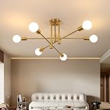 Comely Sputnik Chandelier 6-Light E27 Gold Modern Semi-Flush Mount view 2