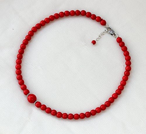 18" Round 8-12mm Simulated Turquoise Howlite Necklace With Lobster Clasp