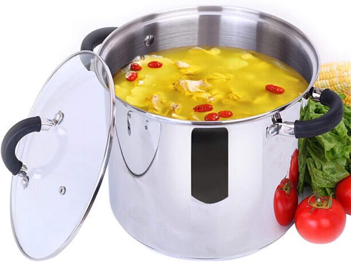 MAXCOOK Stainless Steel Stock Pot, 7.5 Quart Polished Heavy Cooking Pot with Lid, Good for Soup, Lobster, Stews.: Kitchen & Dining