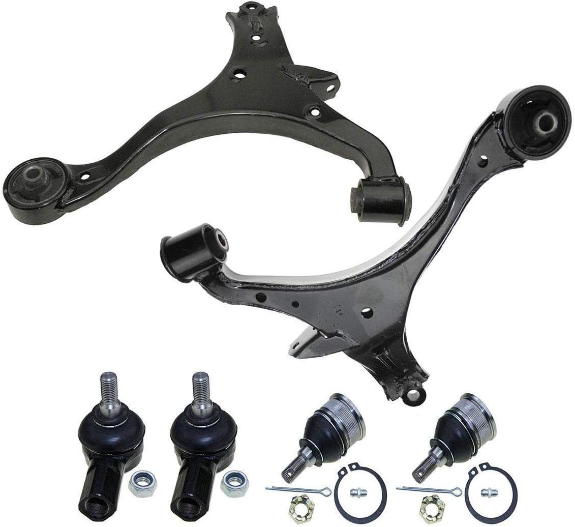 DLZ 8 Pcs Front Kit-2Lower Control Arm Ball Joint 2 Outer Tie Rod End 2 Sway Bar Compatible with Honda Civic 1.7L 2002-2004, Honda Civic 1.7L 2001-2005, Honda Civic 1.3L 2003-2005, Acura EL 2001-2005
