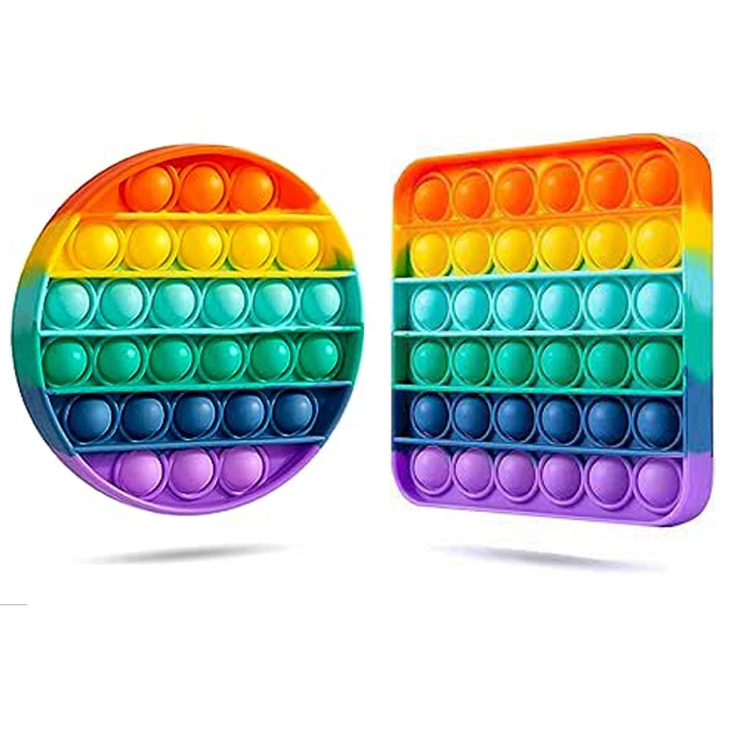 Fidget Toys Push Pop - Rainbow Bubble Popper Autism Special Needs - it relieve stress - Silicone Anxiety Relief Poppet toy for Kids,Teens Adults- pop for fun learning and relaxation! (Style-02)