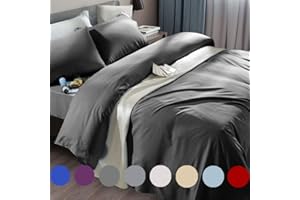 SONORO KATE Bed Sheet Set Super Soft Microfiber 1800 Thread Count Luxury Egyptian Sheets Fit 18-24 Inch Deep Pocket Mattress Wrinkle-6 Piece (Dark Grey, Queen)