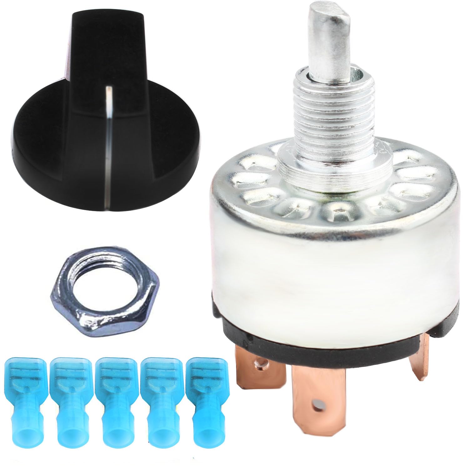 RUNCCI-YUN Rotary Switch 4 Position 3 Speed Fan Switch change over switches12A 250V/16A 125V Metal Fan Heater Speed Selector Switch with Knob and terminals