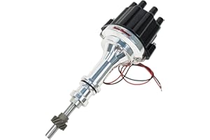 Pertronix D230800 Flame-Thrower Plug and Play Black Cap Marine Billet Electronic Distributor with Ignitor II Technology with Black Cap for Ford 302