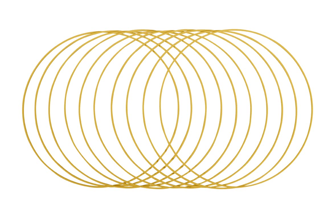 Rayher Set of 10 Coated Metal Rings for Wedding Crafts and Wreath Making, Large Hoops with a Diameter of 30cm for Dream Catcher and Macrame, gold, 25218616