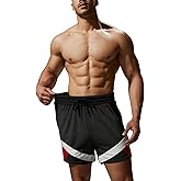 Agilelin Men's Mesh Athletic Shorts 5 Inch Lightweight Lounge Shorts with Pockets Quick Dry