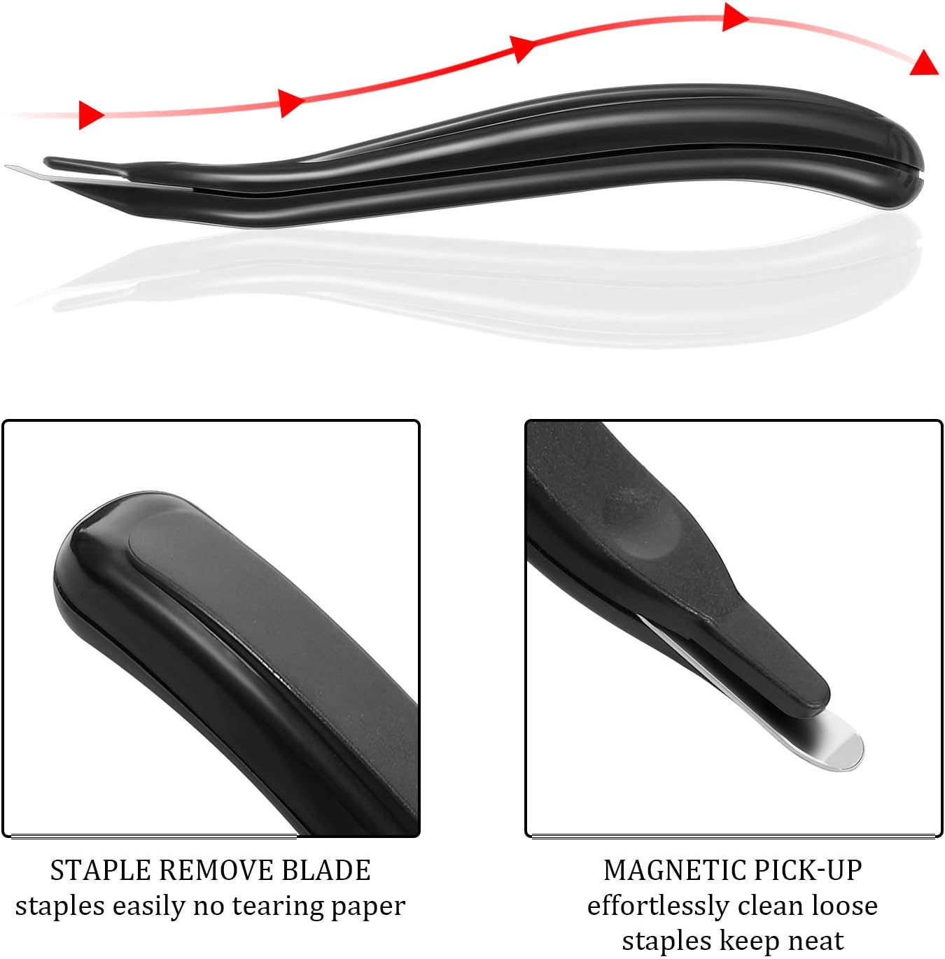 12 Pieces Magnetic Staple Remover Staple Remover Puller Staple Removal Tool for Office School and Home, Black Blue Green Rose Red : Office Products